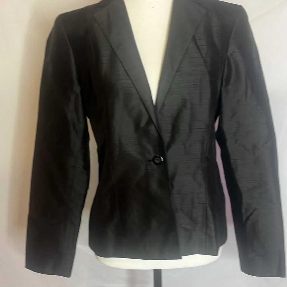 OSCAR by Oscar de la Renta black silk blazer - Picture 1 of 7